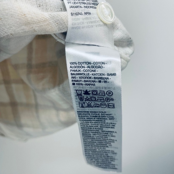 Levi’s Men’s Shirt Casual Plaid Long Sleeve Multicolor Brown Size L New - Picture 6 of 10